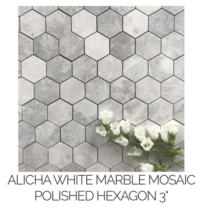 Alicha White Marble Tile Collection